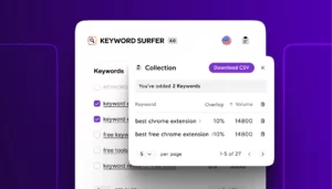 "A computer displaying Surfer SEO tool interface with charts and analytics."